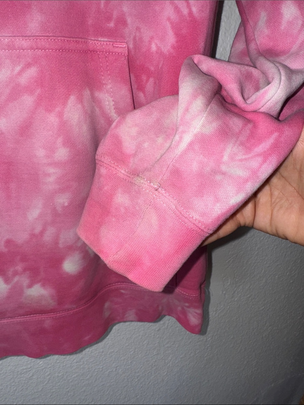 Elodie Pink Tie-Dye Hoodie with Coffee & Rose Motif - Picture 5 of 5